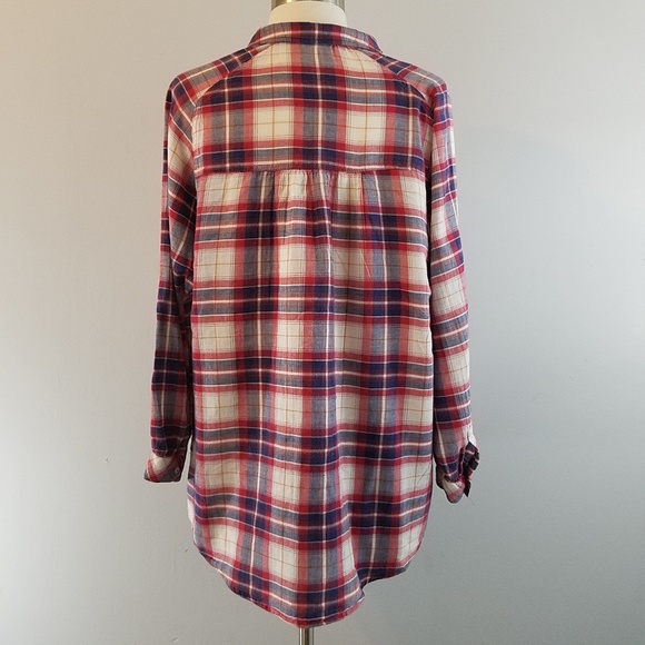 Thursday Island Long Sleeve Plaid Button Top S - Picture 2 of 2